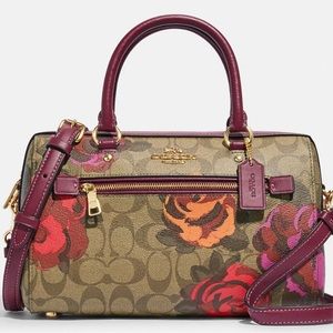 NWT Coach Rowan Satchel In Signature Canvas With Jumbo Floral Print